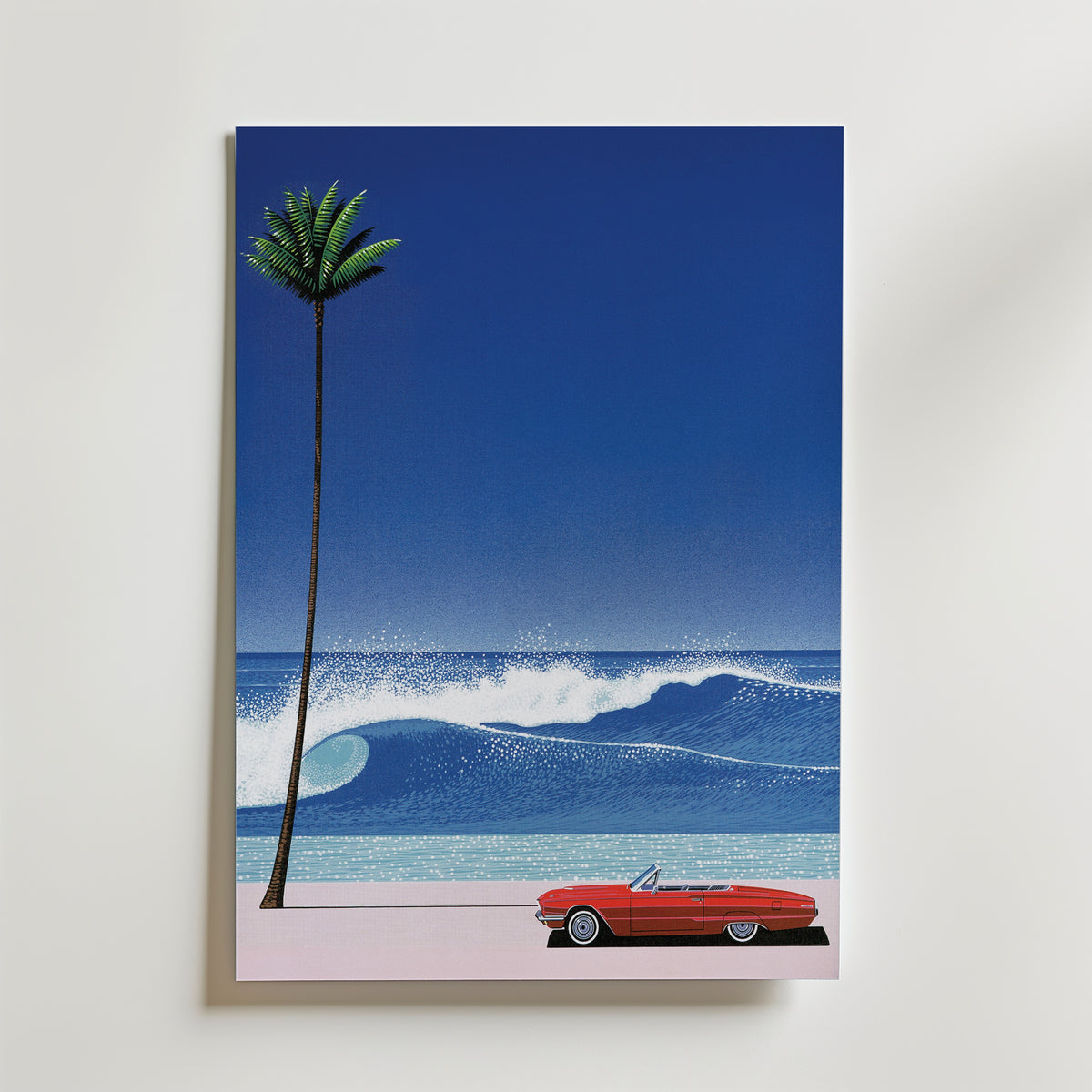 Hiroshi Nagai Crimson Wave Poster - Canvas