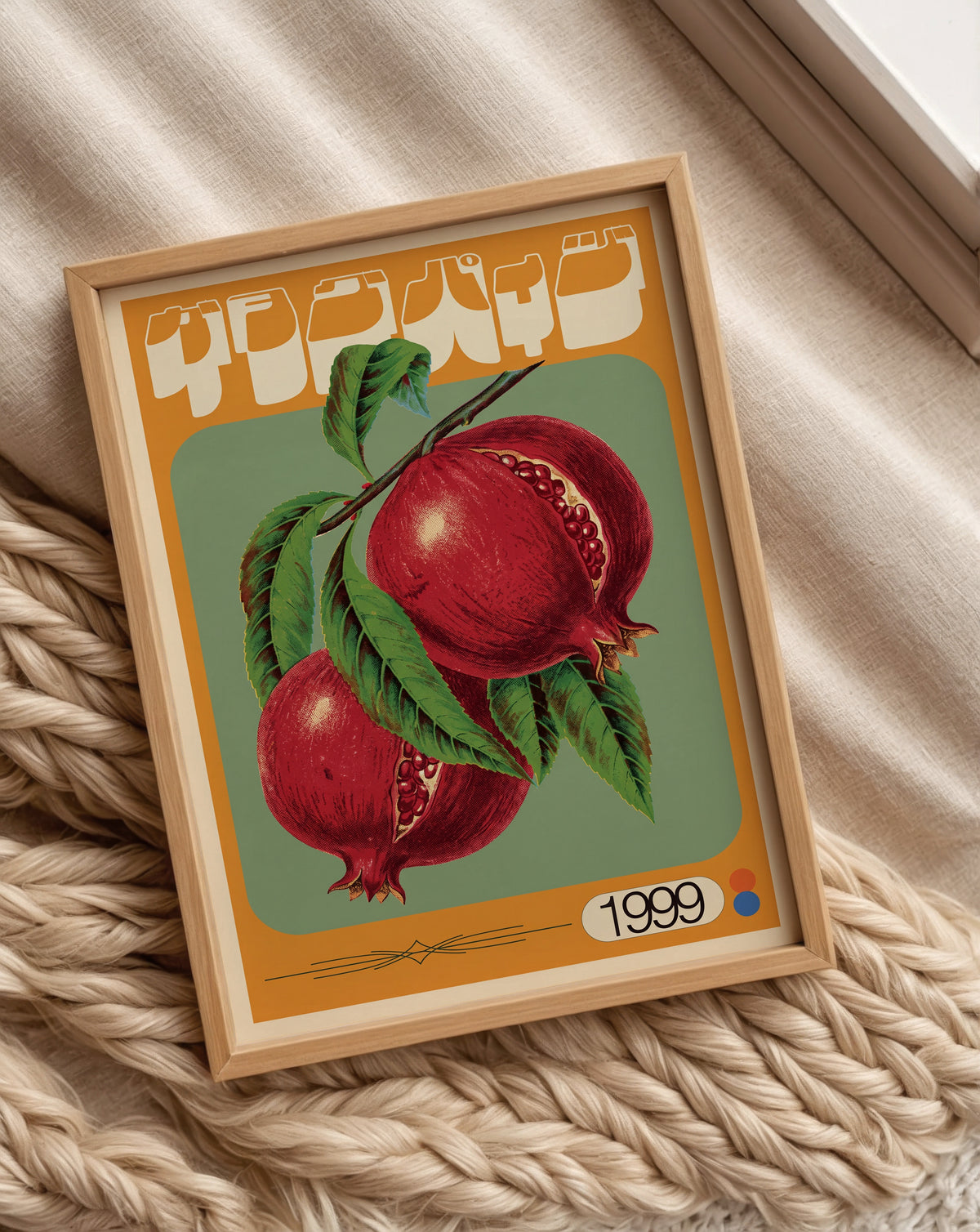 Crimson Orchard Poster – granatäppeltavla i hemmiljö, fri frakt över 499 kr