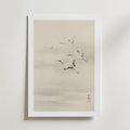 Flying Cranes Poster – med passepartout