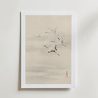 Flying Cranes Poster – med passepartout