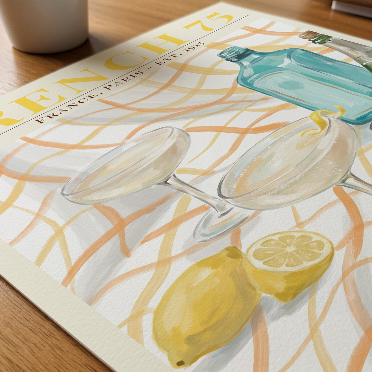 French 75 poster på skrivbord - Bozetto