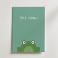 Just Vibing Frog Poster – canvas utan passepartout