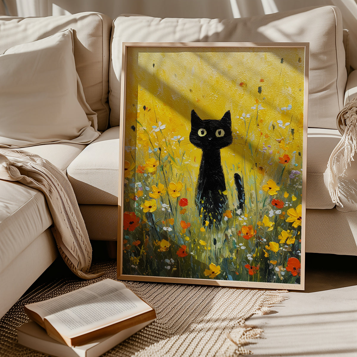 Golden Meadow Watcher Poster på vägg i hem – Bozetto