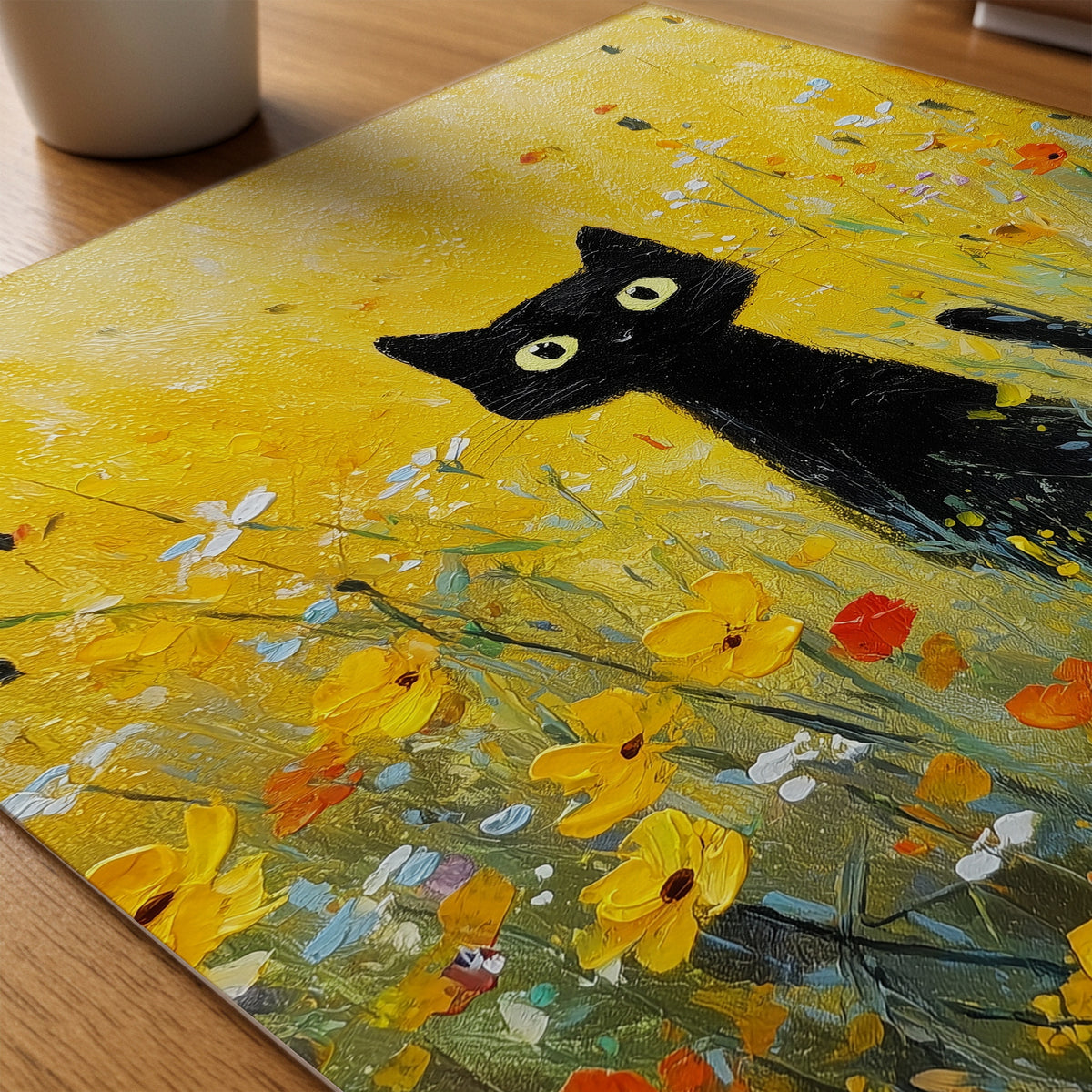 Golden Meadow Watcher Poster på skrivbord - Bozetto