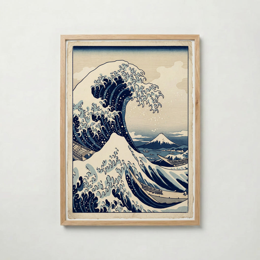 Great Wave Poster i ekram, premiumtryck från Bozetto