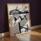 Harbour Leap Poster – stencilmotiv i hemmiljö, fri frakt över 499 kr