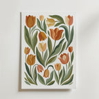 Amber Tulip Reverie – stilfullt konsttryck från Bozetto, tryckt på matt finpapper