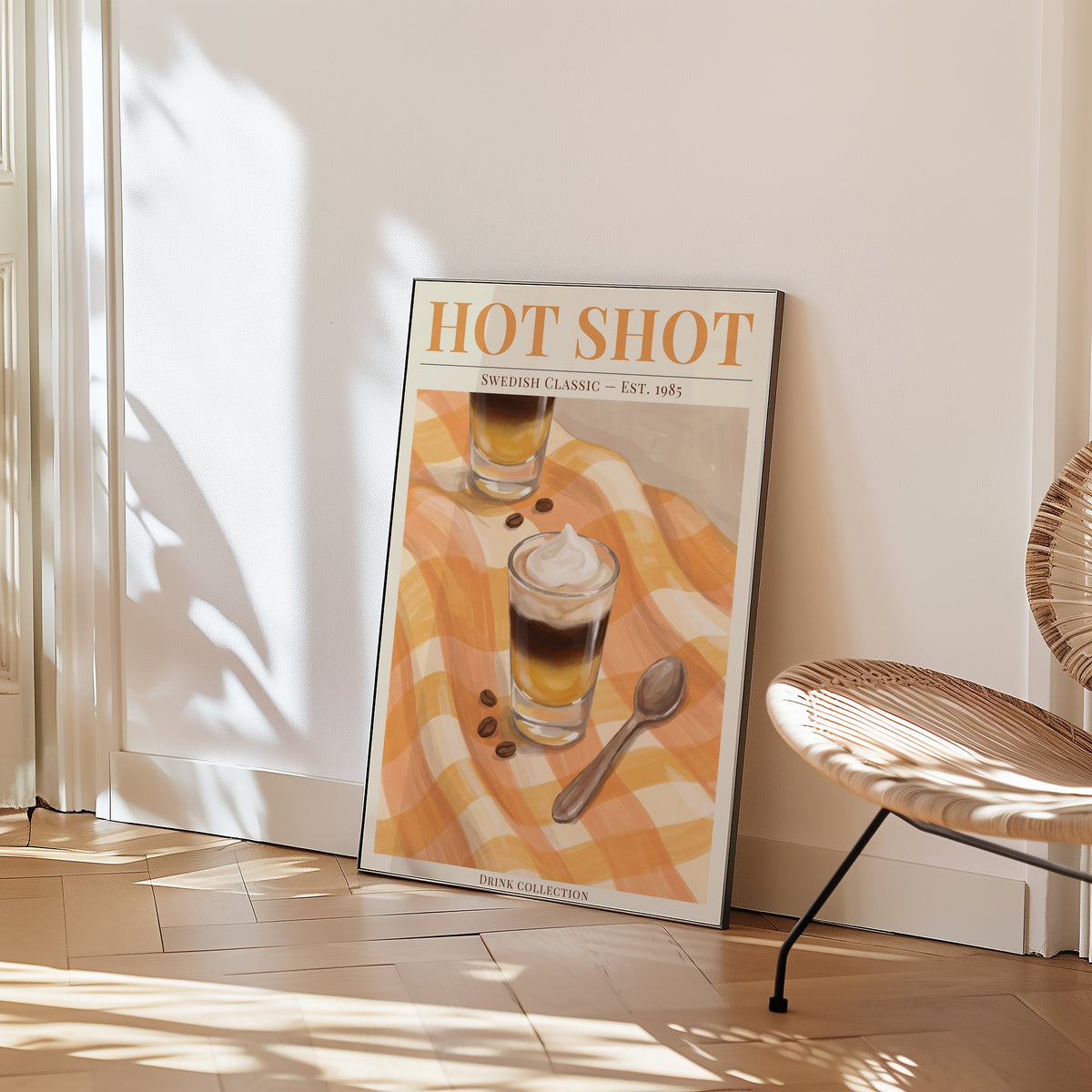 HOT SHOT poster i stilrent hem med modern inredning – Bozetto i hög tryckkvalitet