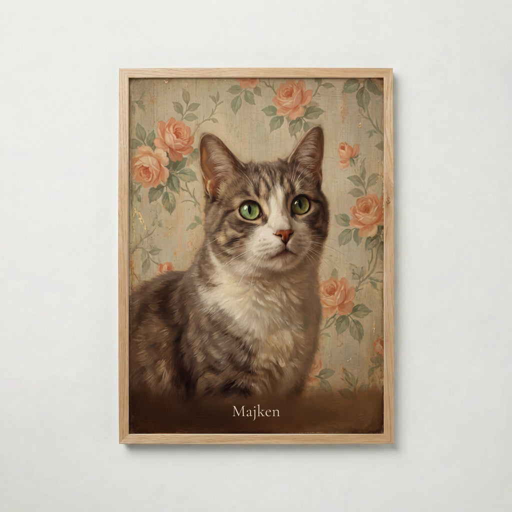 Personlig husdjursposter vintage blomster i ekram