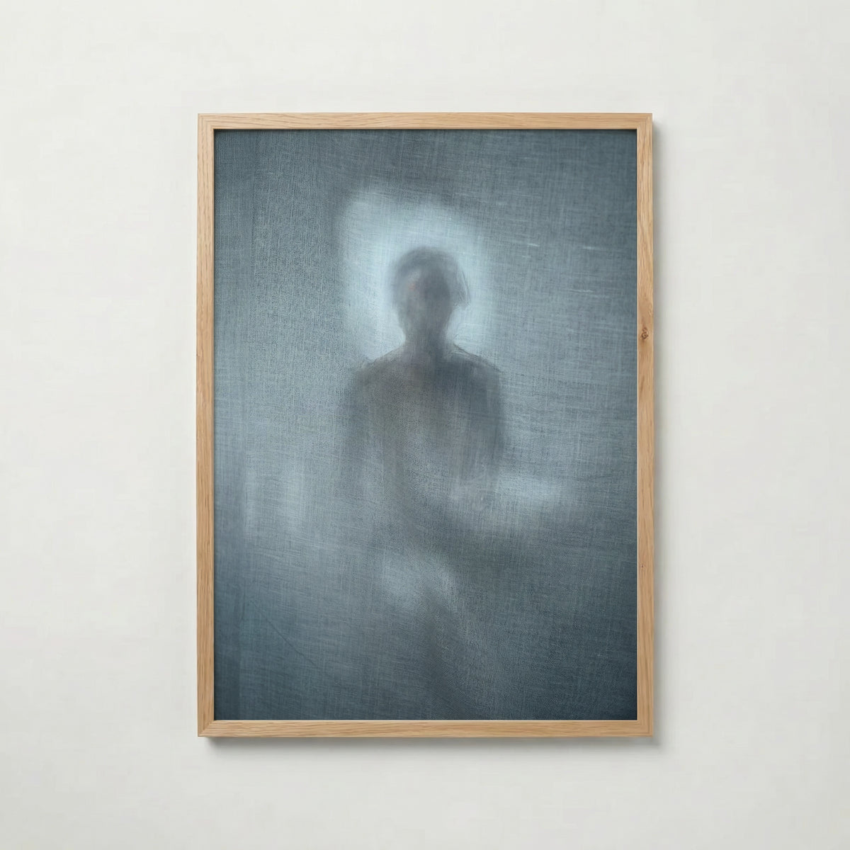 Linen Veil Poster i ekram, siluett bakom linne, tryckt i Sverige