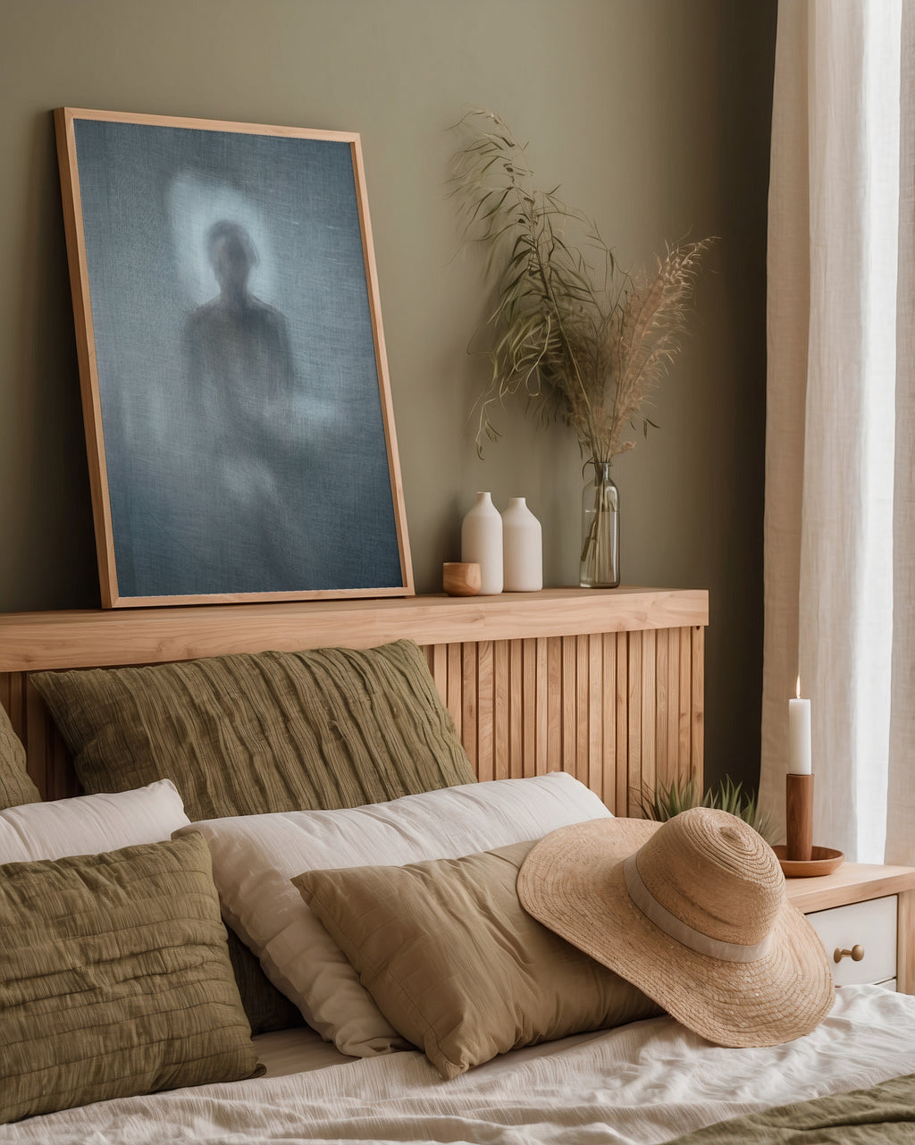 Linen Veil Poster i sovrum, drömsk konst från Bozetto