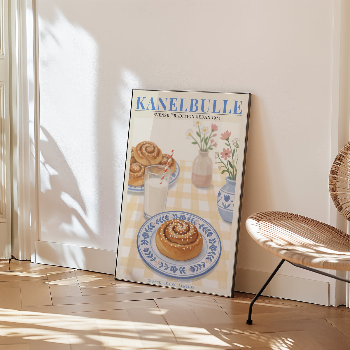 Kanelbulle Poster i ram på vägg, inramad rumsbild - Bozetto