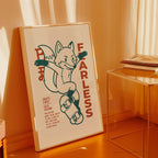 Kickflip Fox Poster – skateräv i inrett rum, leverans 1 till 3 dagar
