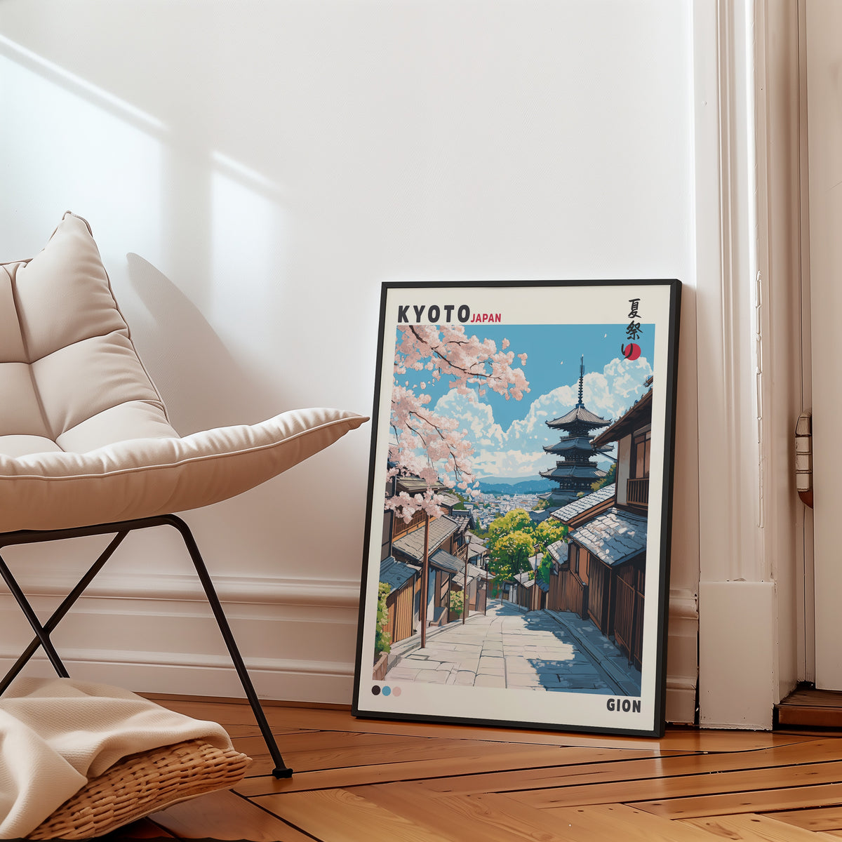 Kyoto Japan poster i inredd rumsmiljö – Bozetto