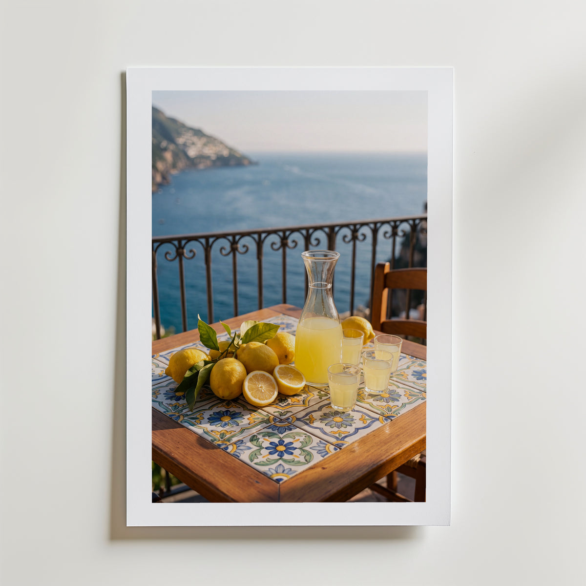 Limoncello på Terrassen Poster – med passepartout