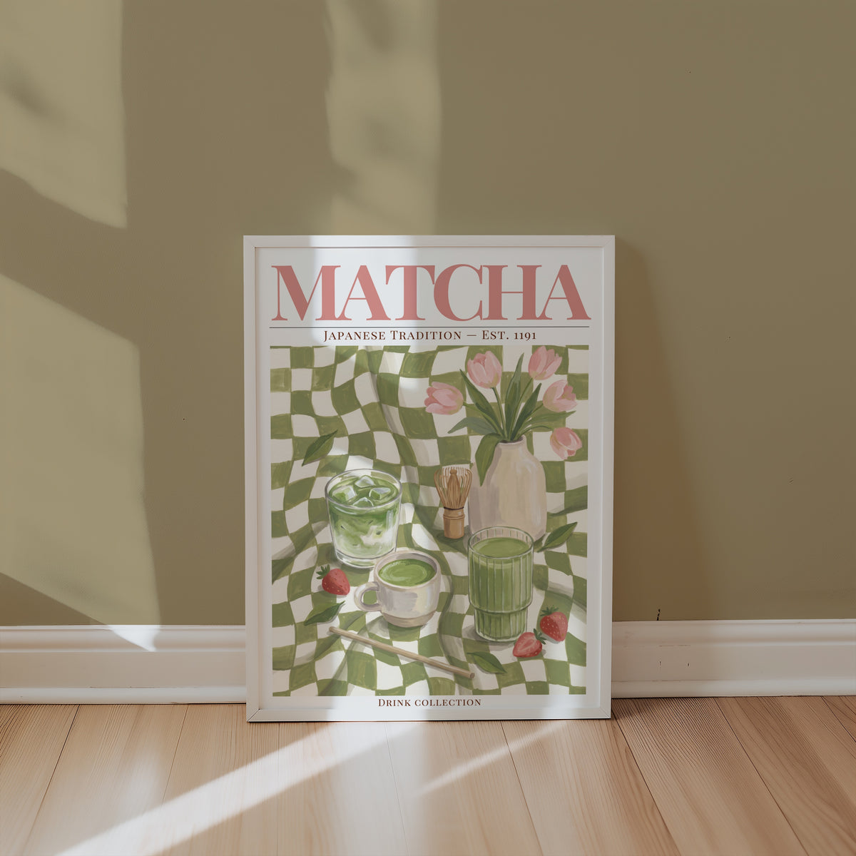 Matcha affisch i inrett rum – Bozetto