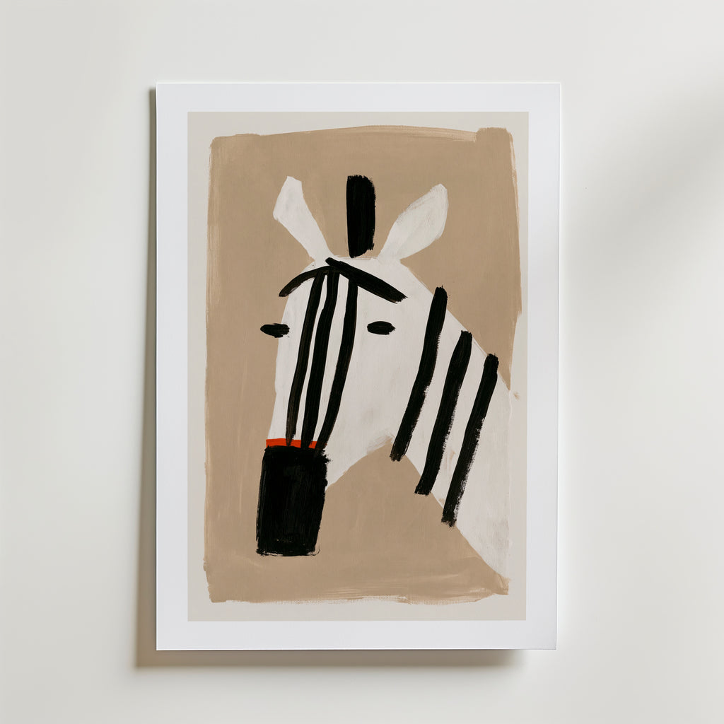 Minimal Zebra Poster – med passepartout