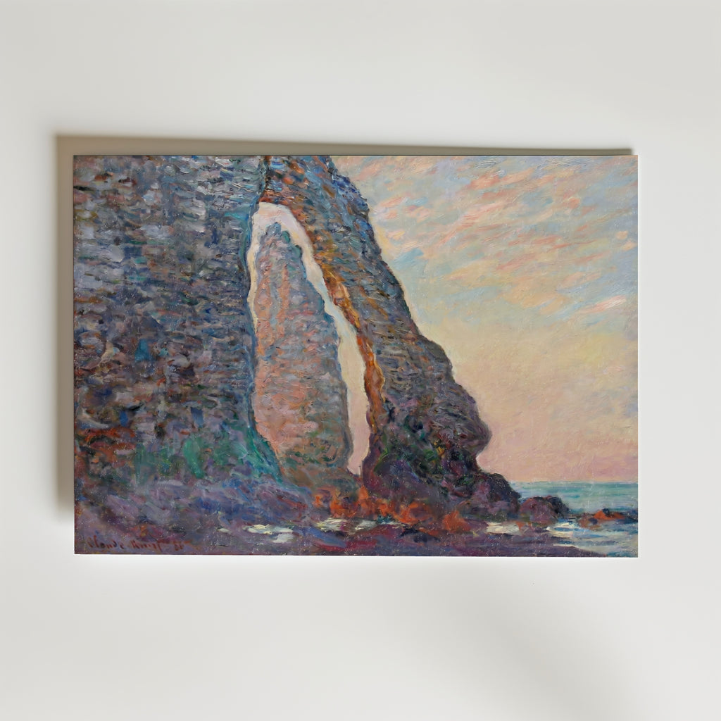 Claude Monet La Manneporte Étretat 1883 affisch i neutral inramning – konsttryck från Bozetto i hög kvalitet