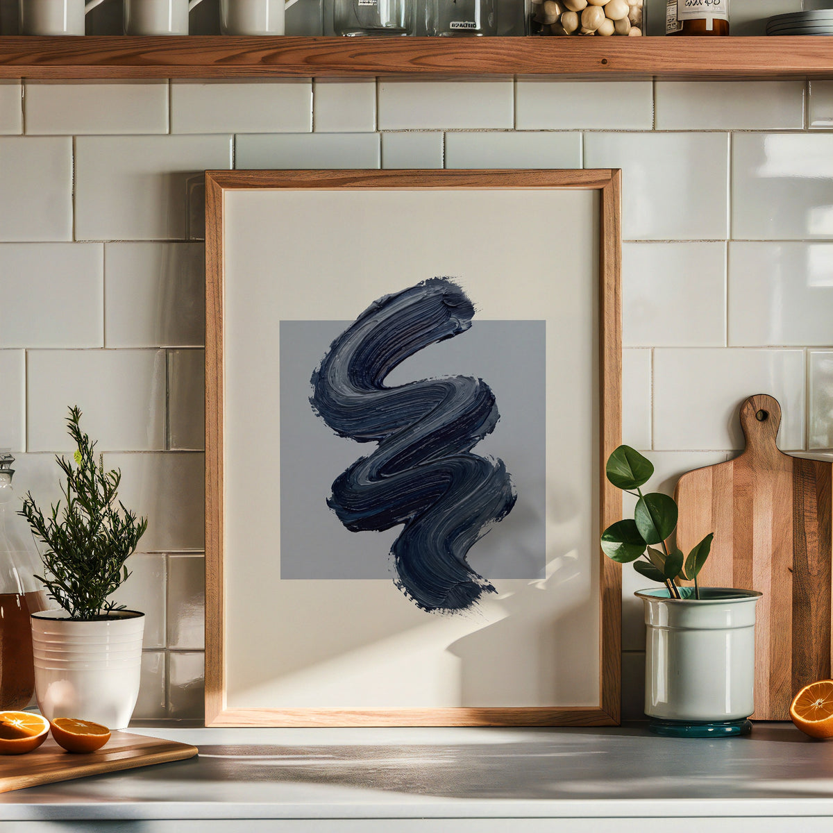 Navy Zigzag Poster – i rum 5