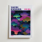 Mockup av Yayoi Kusama Neon Dream affisch på vägg – köp enkelt hos Bozetto i hög kvalitet