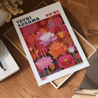Yayoi Kusama Lotus Reverie poster visualiserad på vägg – från Bozetto i hög kvalitet