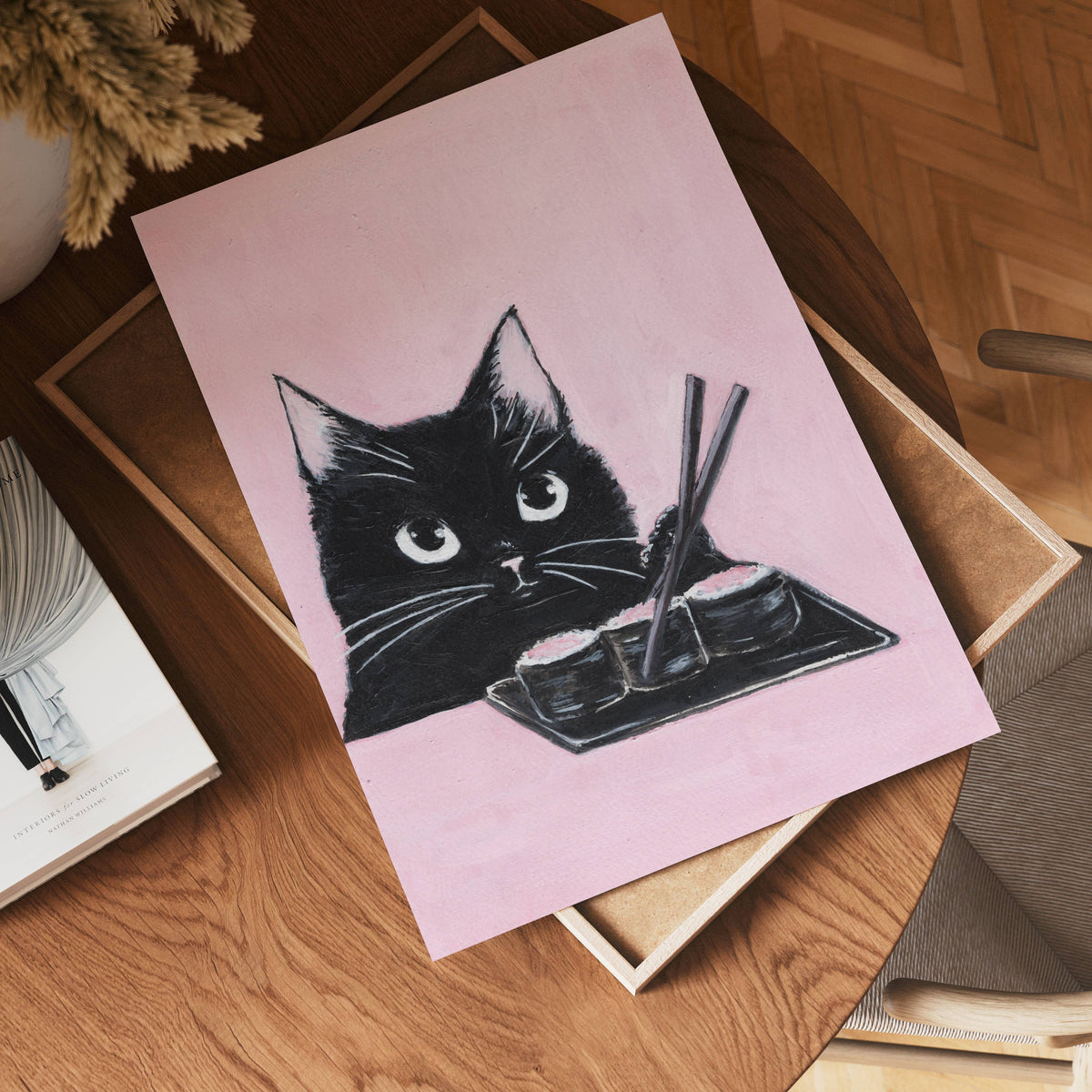 Helena Engström Sushi Cat – affisch med stilfullt motiv från Bozetto i hög kvalitet