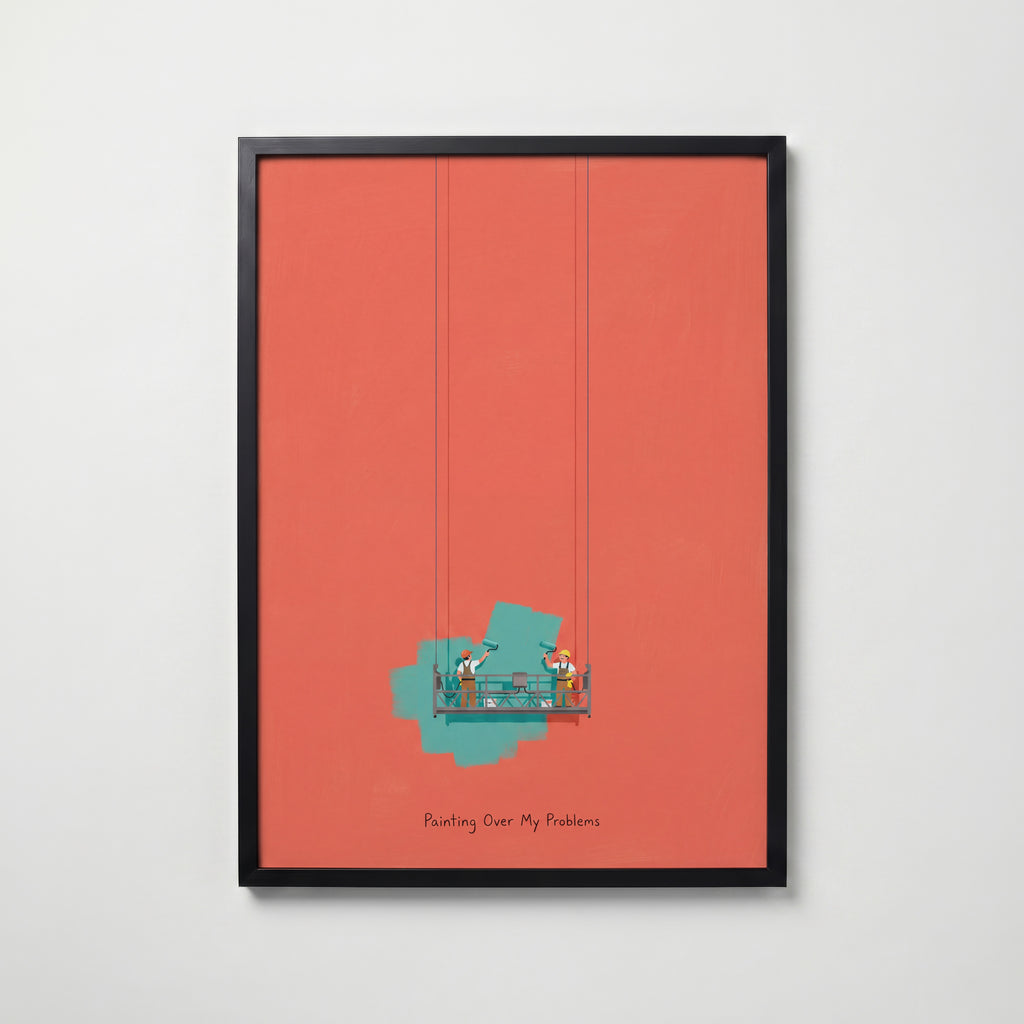Painting Over My Problems Poster – svart ram
