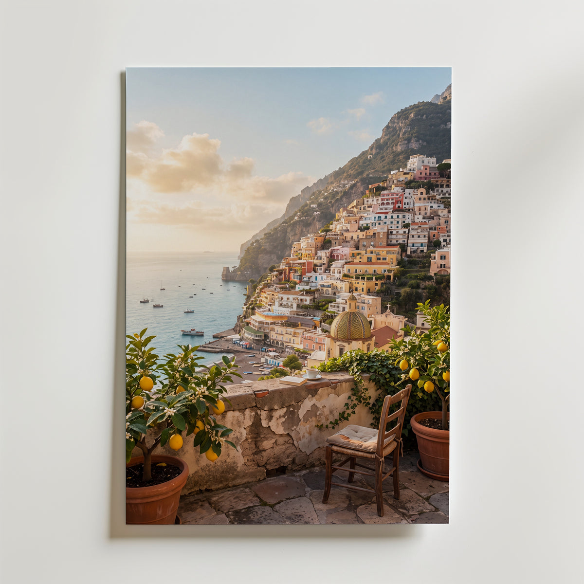 Positano Morgon Poster – canvas utan passepartout