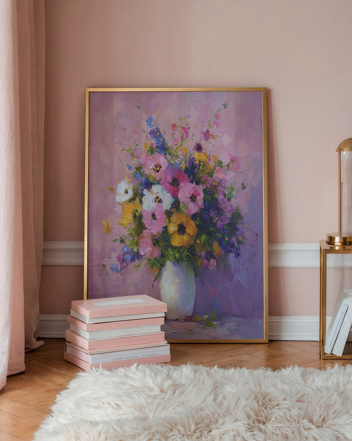 Quiet Bloom Companion affisch på vägg utan passepartout – Bozetto konsttryck för hemmet