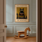 Quiet Reading Cat poster på vägg i inrett rum – Bozetto i hög kvalitet