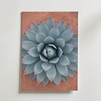 Sage Rosette Poster - blagron agaverosett pa canvas i narbild, tryckt i Sverige