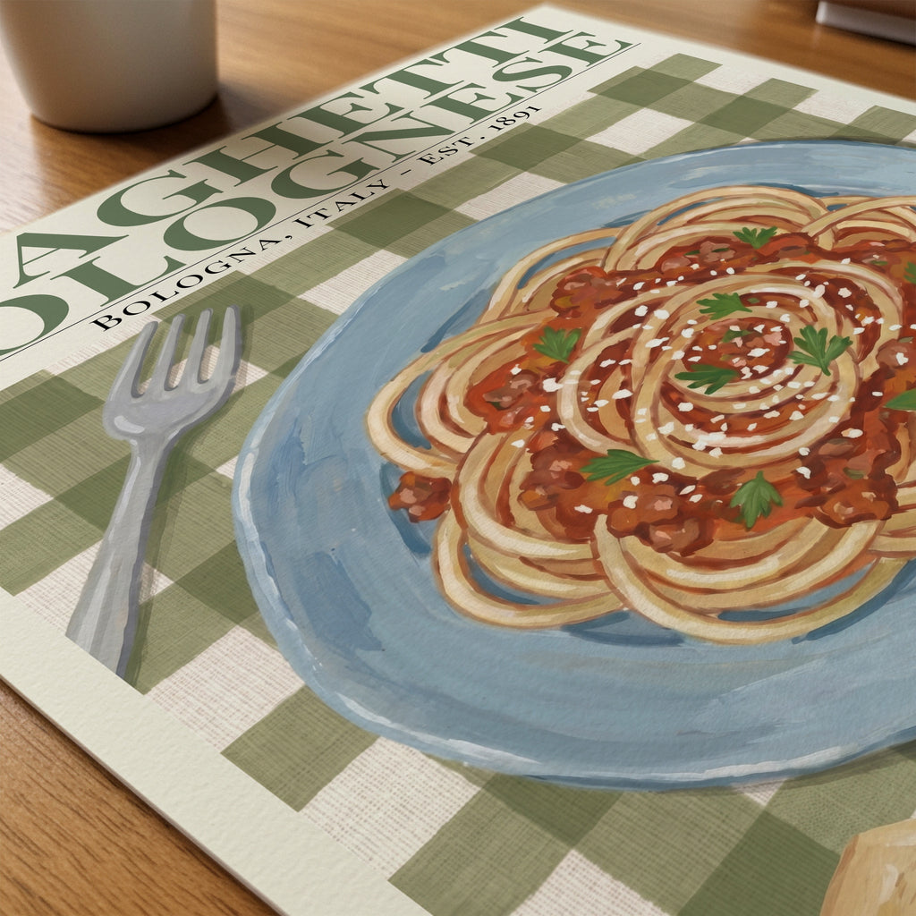 Spaghetti Bolognese poster på skrivbord - Bozetto
