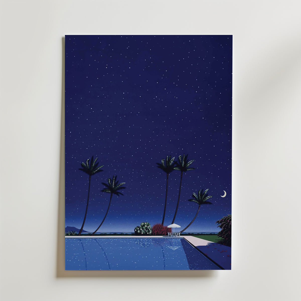 Hiroshi Nagai Starry Night Pool utan passepartout