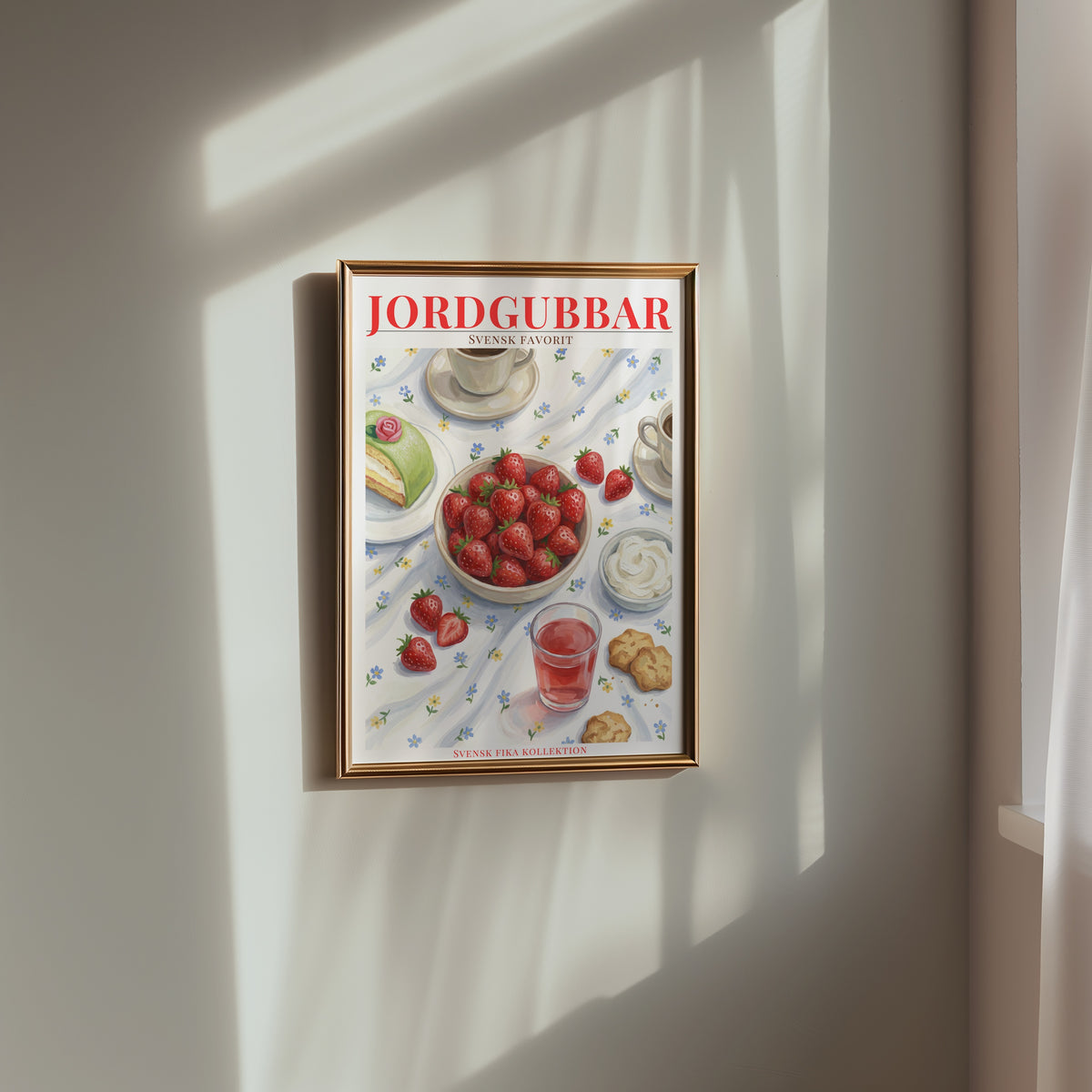 Svenska Jordgubbar Poster i rumsmiljö - Bozetto