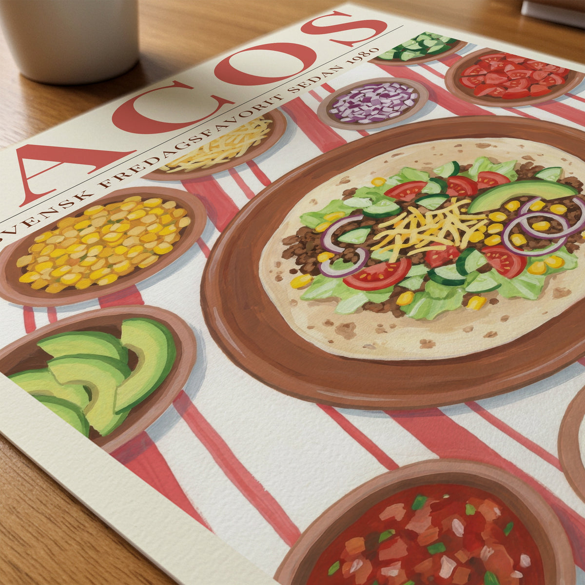 Tacos Fredag Poster pa skrivbord - Bozetto