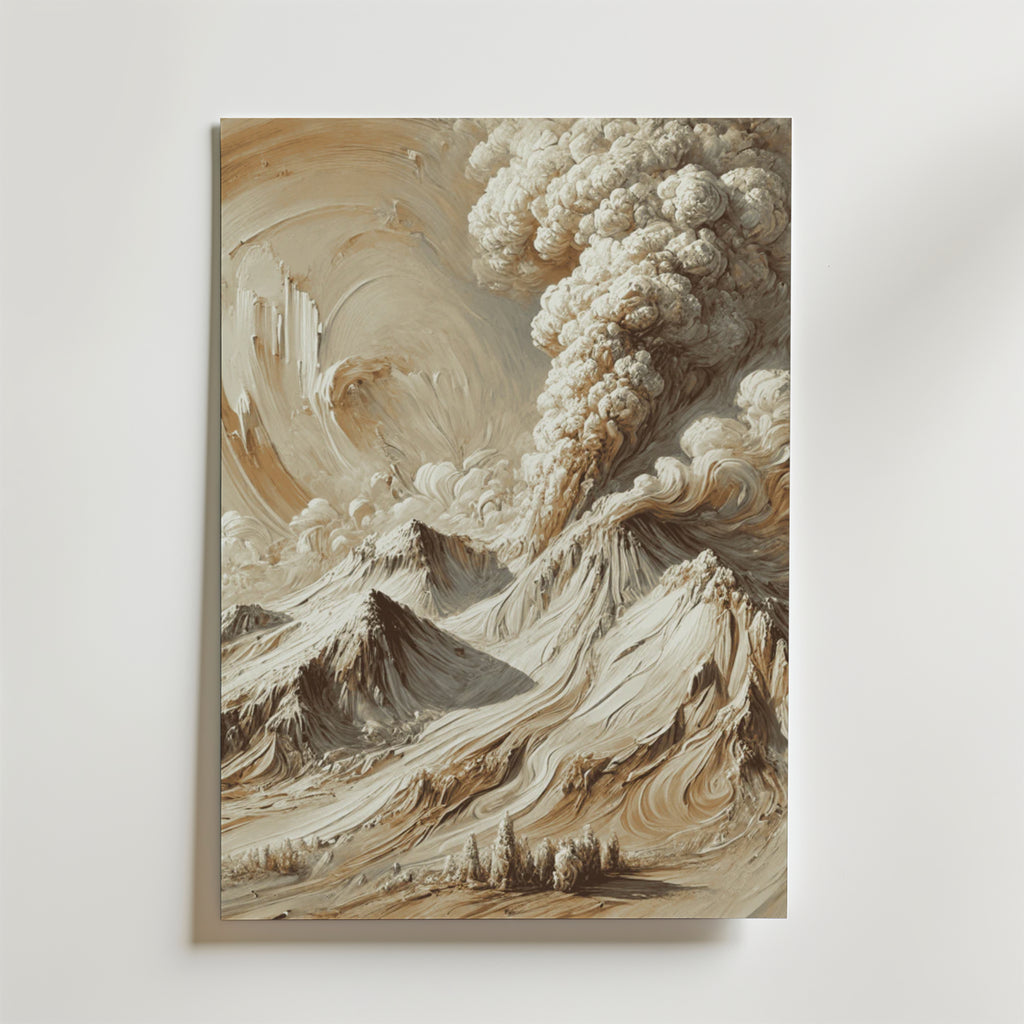 Abstract Volcanic Eruption – stilfullt konsttryck från Bozetto, tryckt på matt finpapper