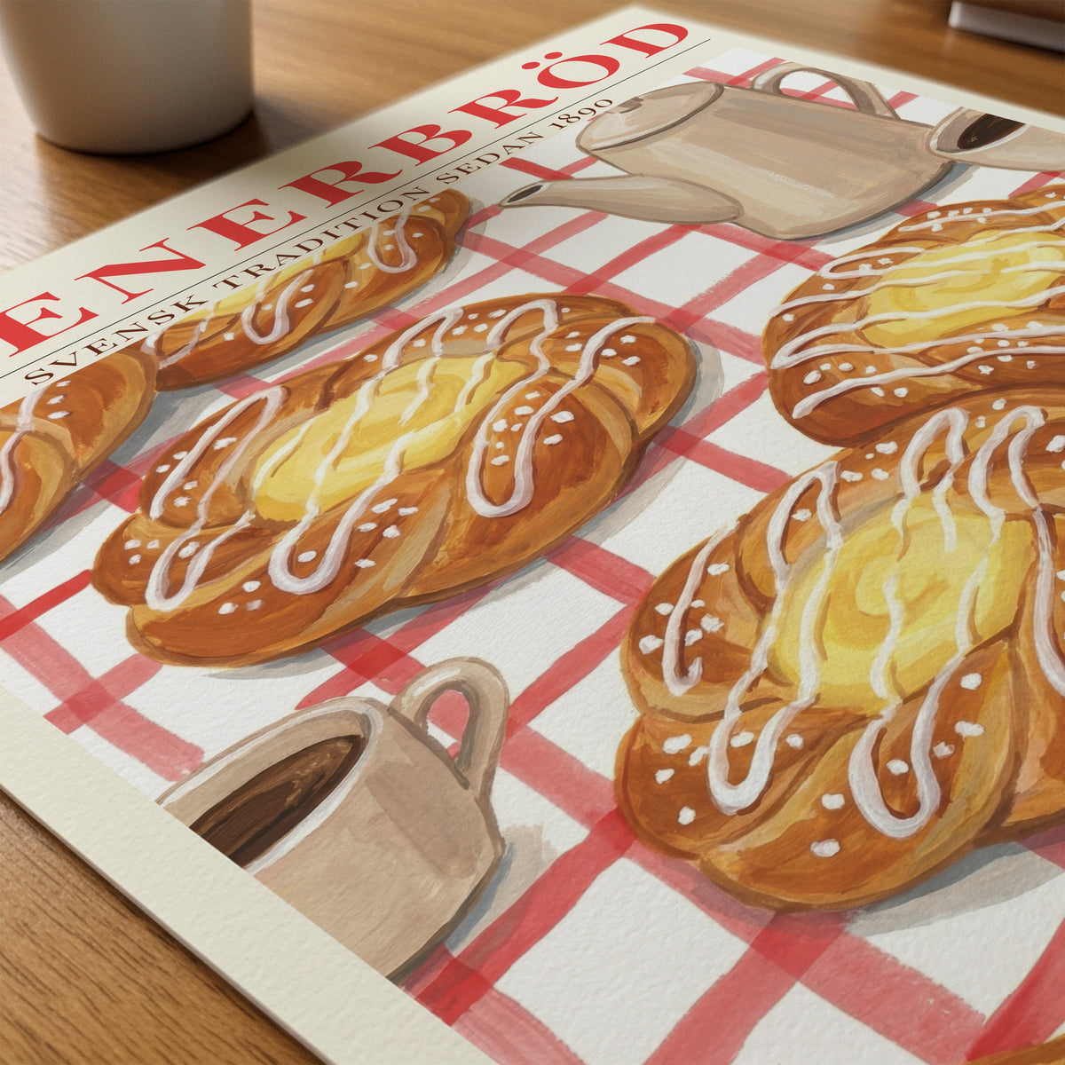 Wienerbröd poster på skrivbord – Bozetto konsttryck på matt finpapper i hög tryckkvalitet