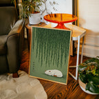 Silent Willow Cat poster i inramad miljö – Bozetto
