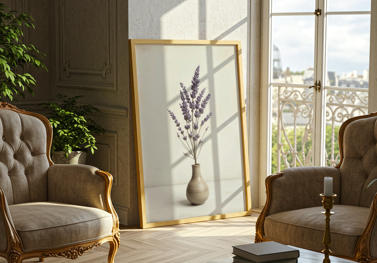 Ceramic Vase Dried Lavender – affisch med stilfullt motiv från Bozetto i hög kvalitet