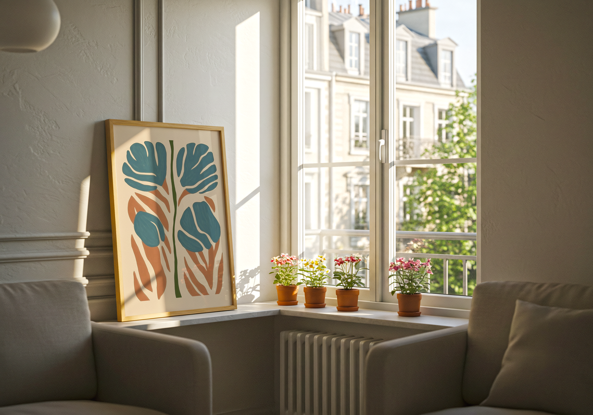 Abstract botanical poster visad rakt fram – Bozetto affisch i hög tryckkvalitet i hög tryckkvalitet