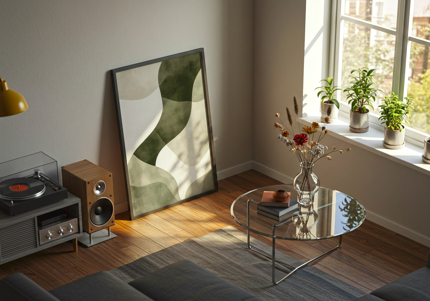 Abstract Green Shapes No.1 Poster