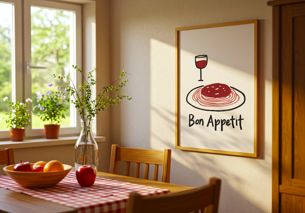 Bon Appetit poster visad rakt fram – Bozetto affisch i hög tryckkvalitet i hög tryckkvalitet