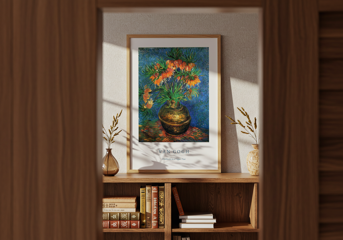 Van Gogh Fritillaries In A – affisch med stilfullt motiv från Bozetto i hög kvalitet
