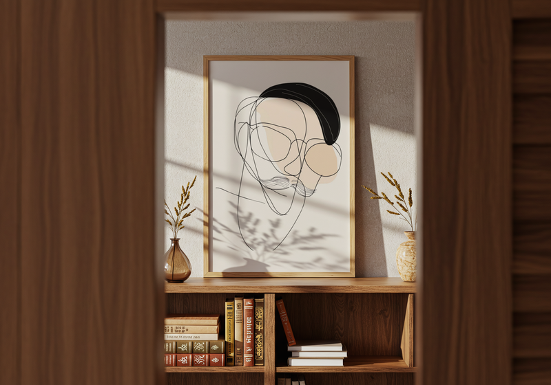 Abstract Bearded Man Poster