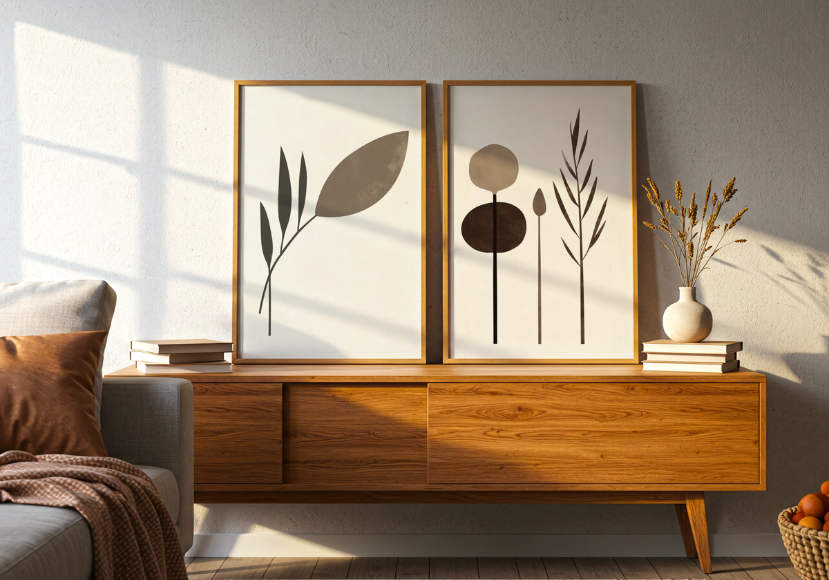 Abstract Garden Shapes poster visad rakt fram – Bozetto affisch i hög tryckkvalitet