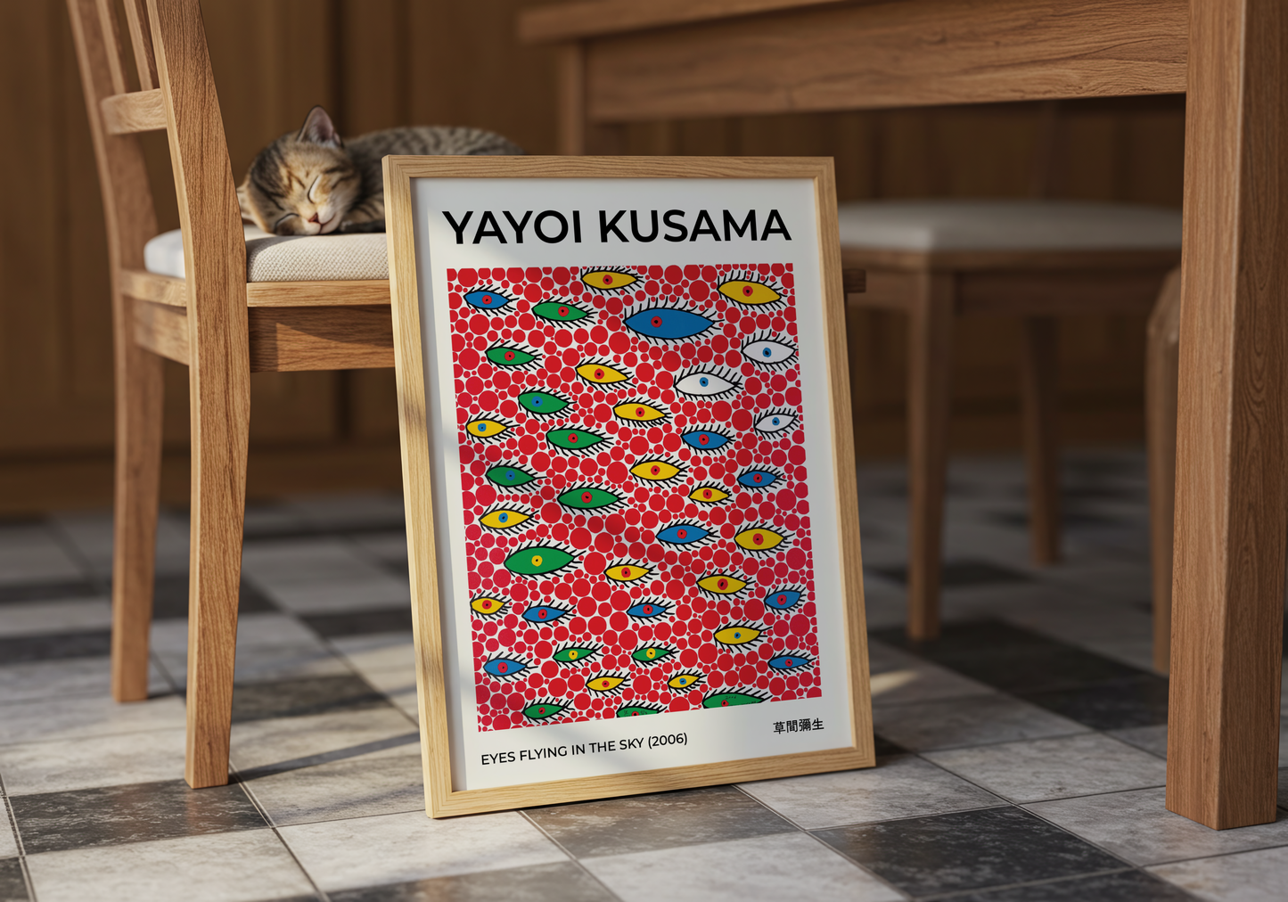 Yayoi Kusama Eyes Flying In The Sky Poster