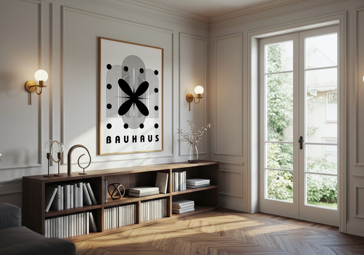 Bauhaus Abstract Bloom – affisch med stilfullt motiv från Bozetto i hög kvalitet
