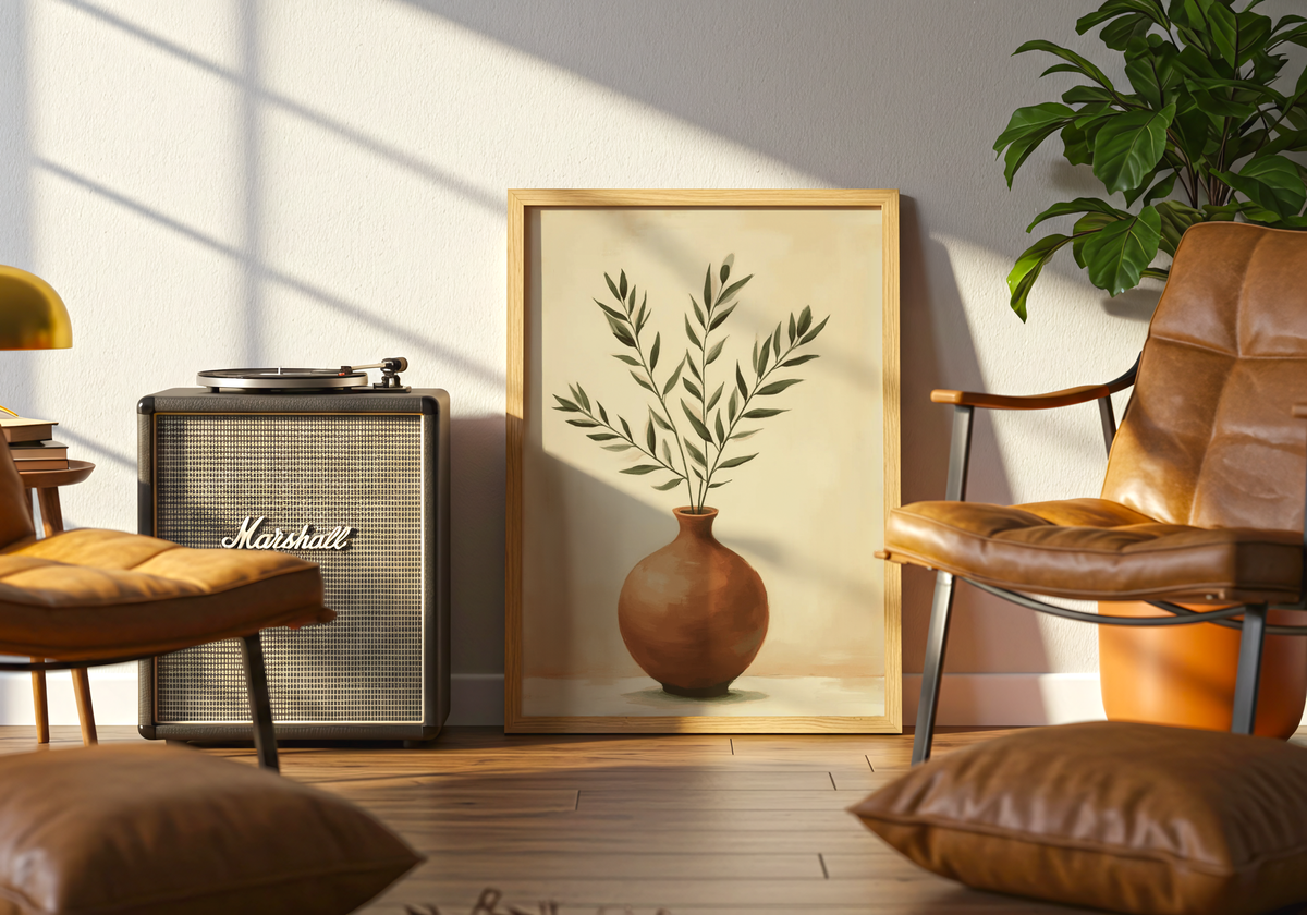 Minimalist Terracotta Vase – affisch med stilfullt motiv från Bozetto i hög kvalitet