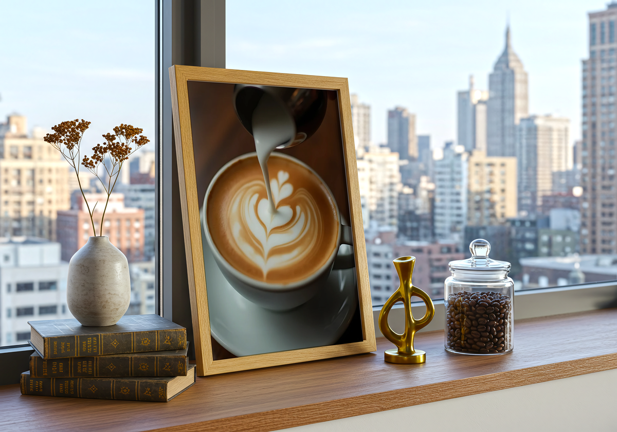 Elegant Barista Coffee – affisch med stilfullt motiv från Bozetto i hög kvalitet